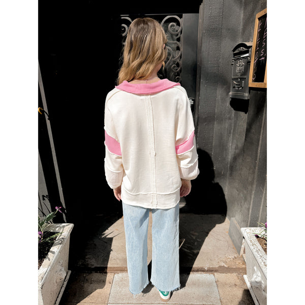 Billie French Terry Pullover | Pink - Joanna A. Boutique