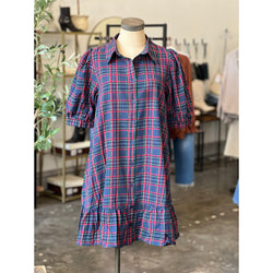 Levy Mini Shift Dress | Chapman Plaid - Joanna A. Boutique
