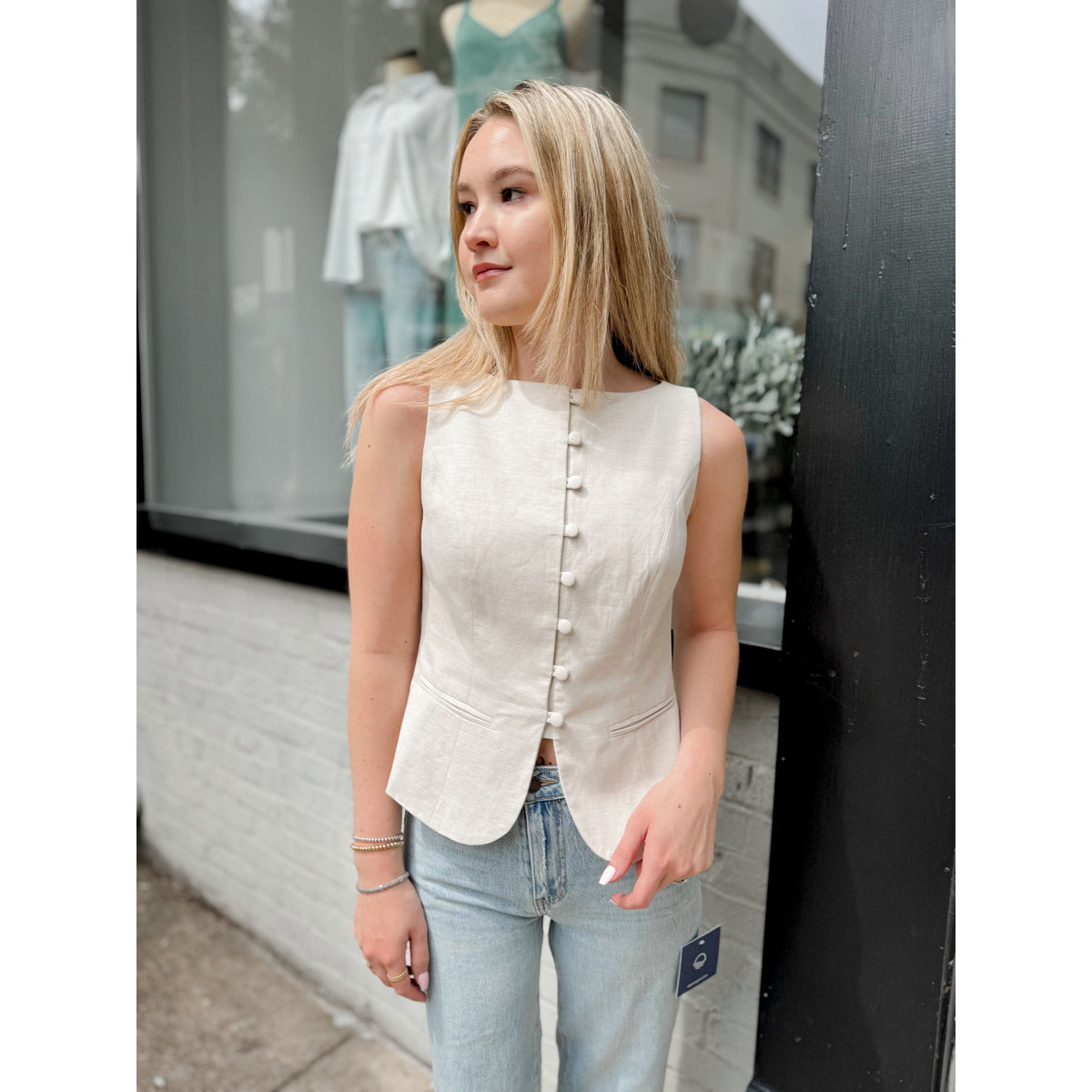 Taylor Linen Vest - Joanna A. Boutique