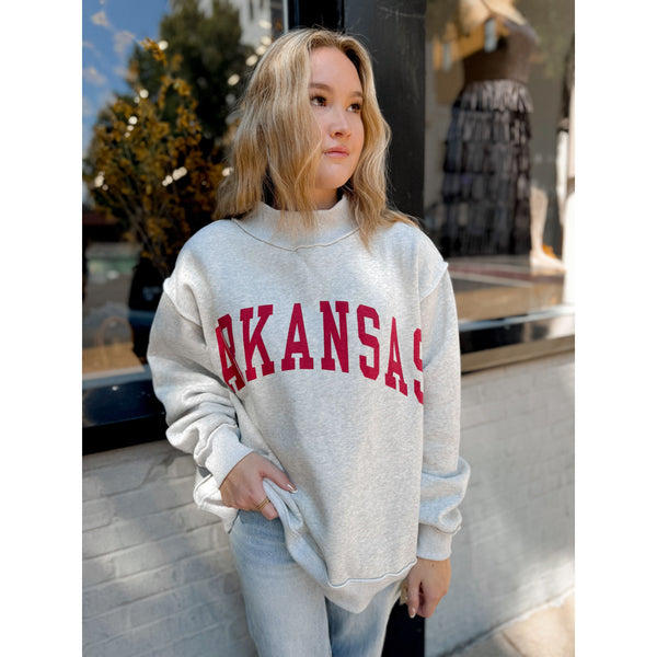 Arkansas Mock Crewneck - Joanna A. Boutique