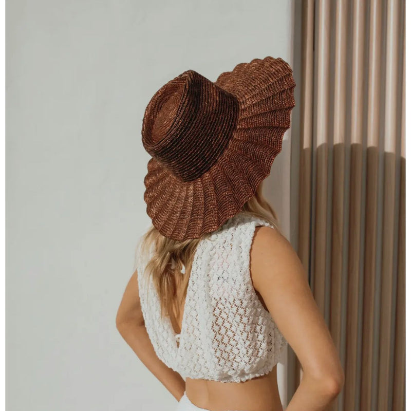 Nalu Wide Brim Straw Hat | Brown - Joanna A. Boutique