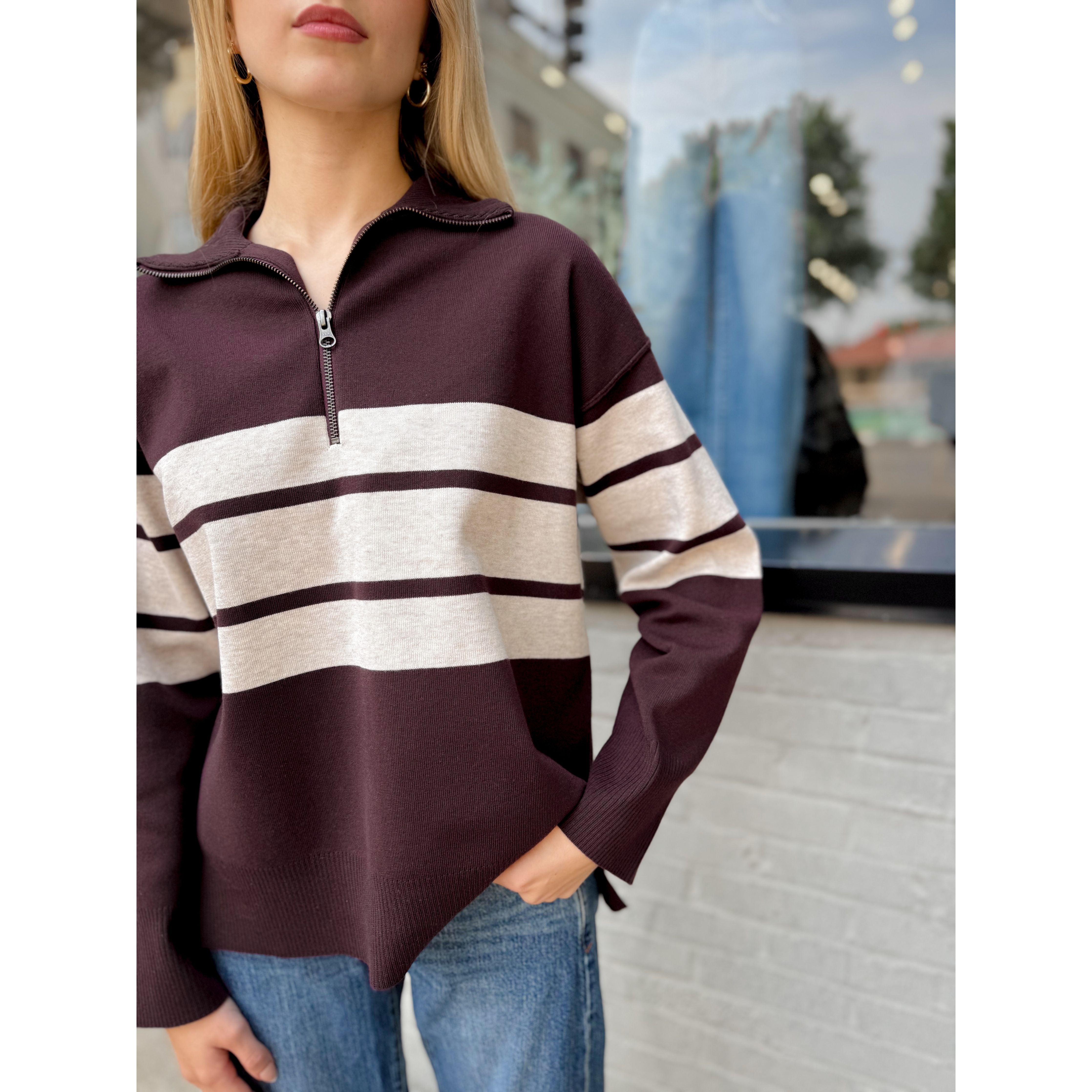 Idris Striped Sweater - Joanna A. Boutique