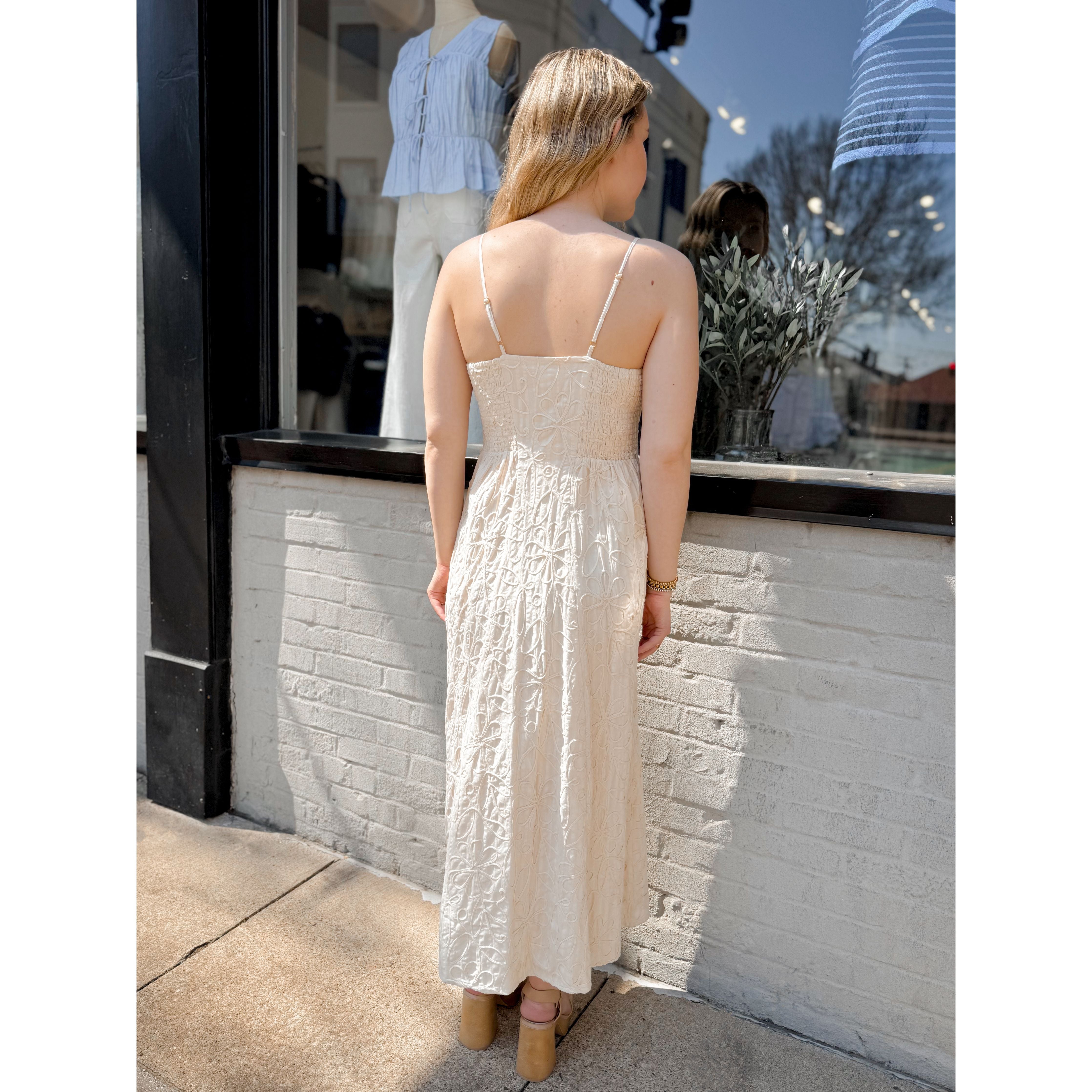 Angel Eyes Textured Midi Dress - Joanna A. Boutique