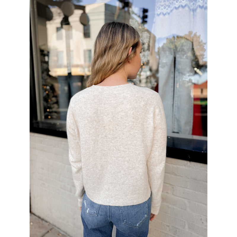 Medina Cardigan | Light Oatmeal Heather