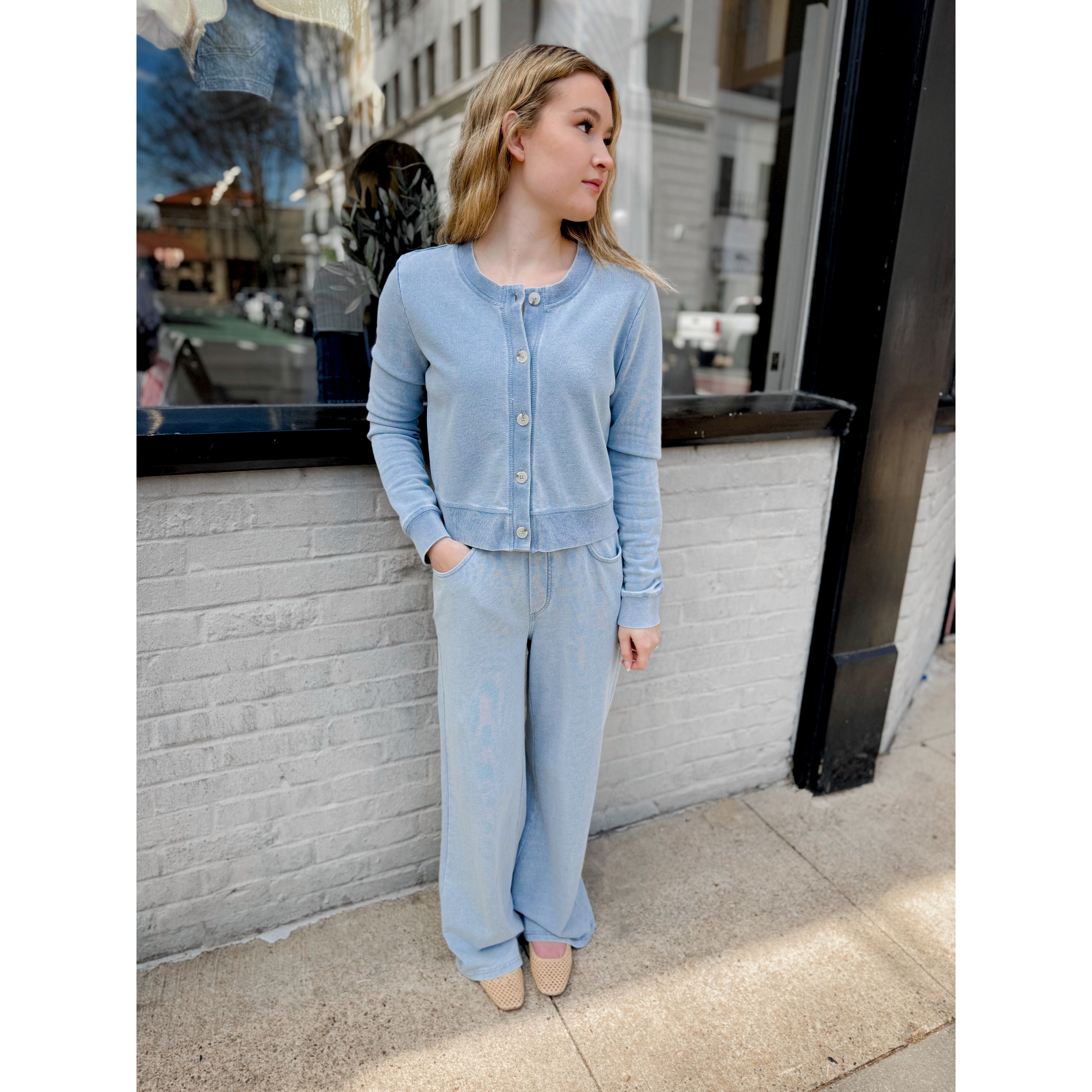 Daily Knit Denim Cardigan - Joanna A. Boutique