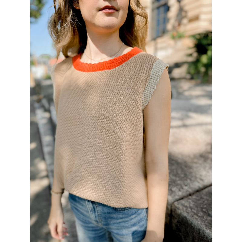 Wynnie Sweater Top | Taupe