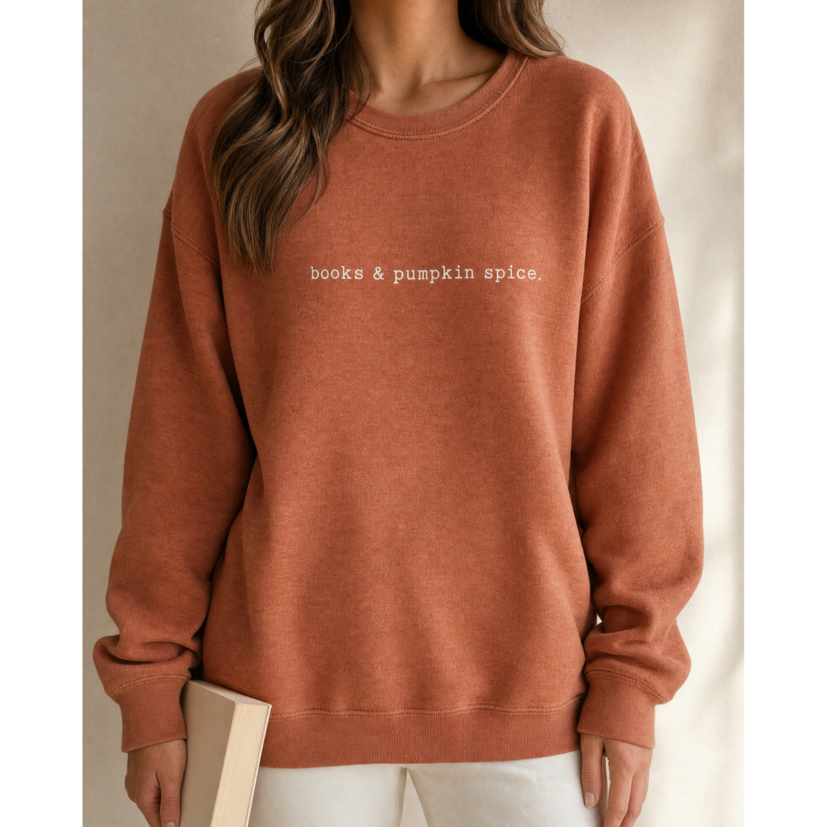 Books & Pumpkin Spice Crewneck - Joanna A. Boutique