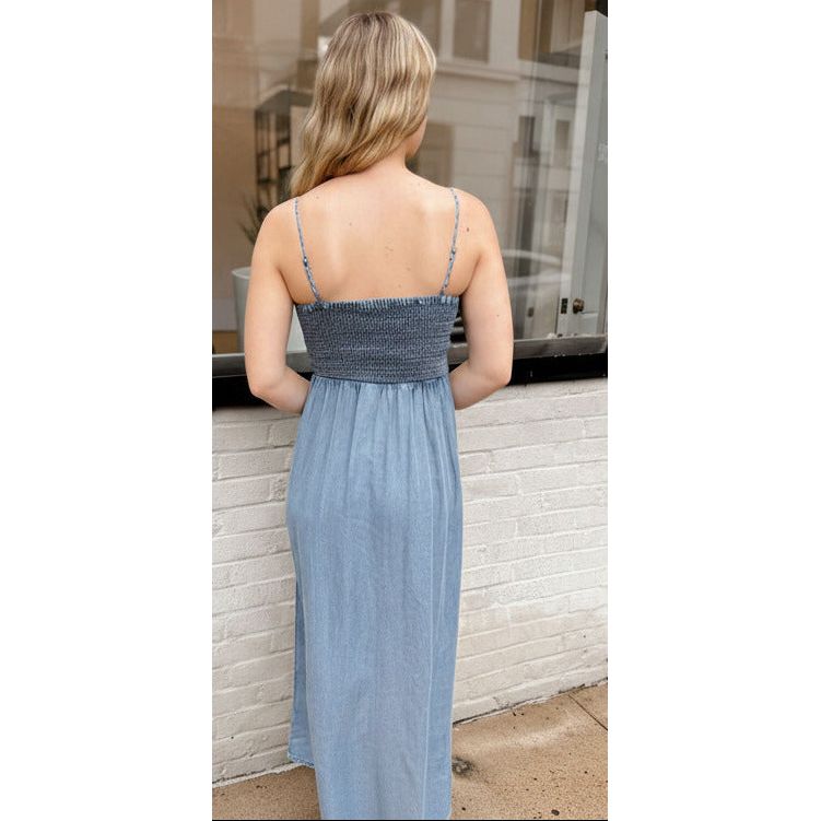 Bayside Chambray Midi Dress - Joanna A. Boutique