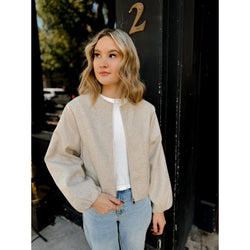 Kendal Brushed Bomber Jacket | Oatmeal