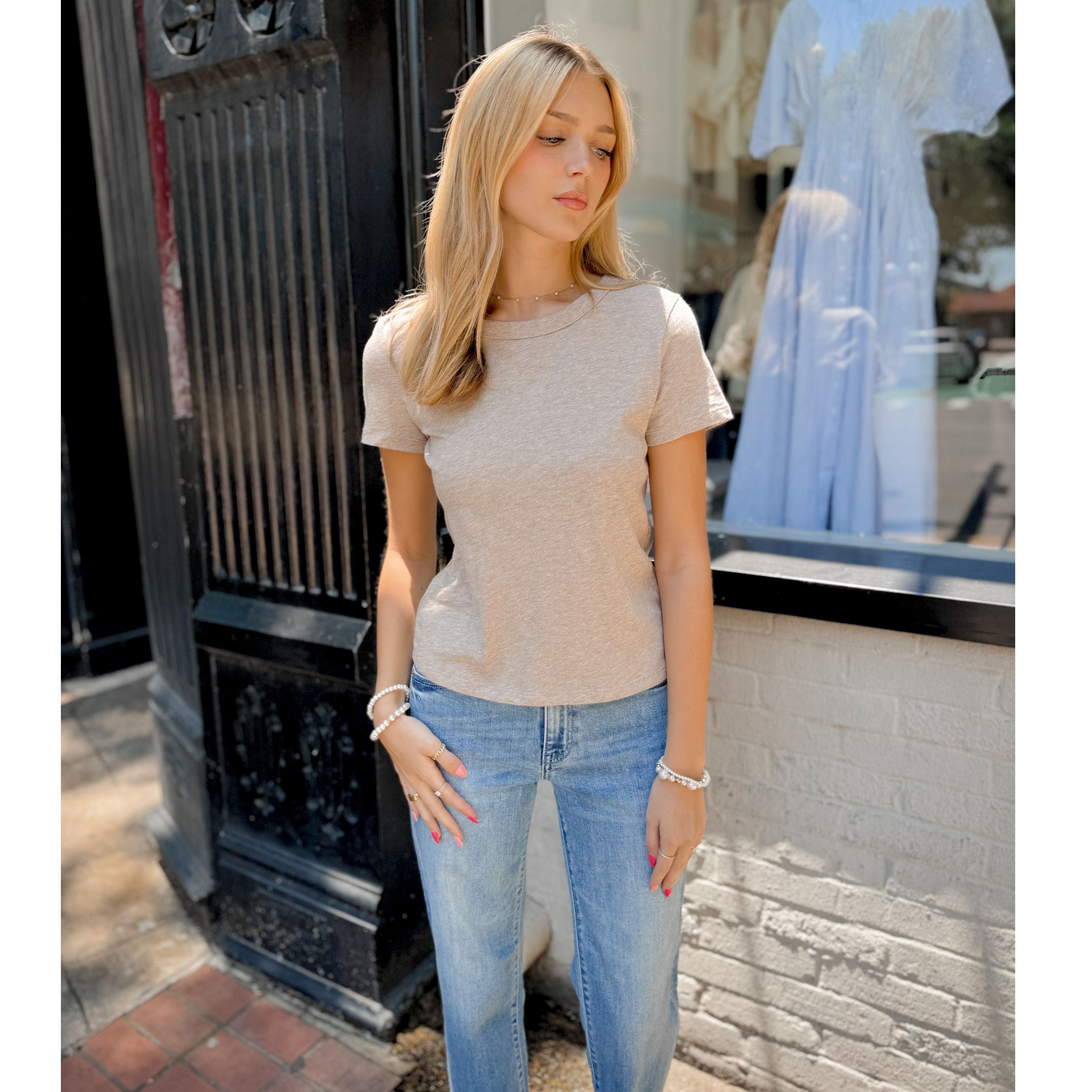 Junie Slub Tee | Heather Ash - Joanna A. Boutique