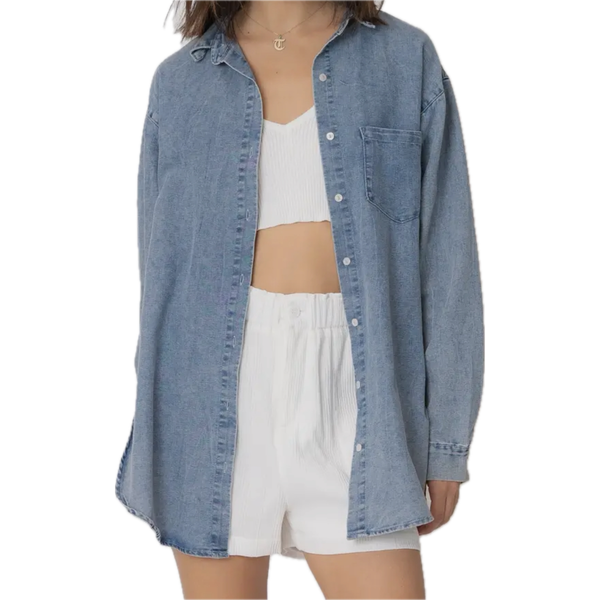 Welcome To The 80’s Denim Shirt - Joanna A. Boutique