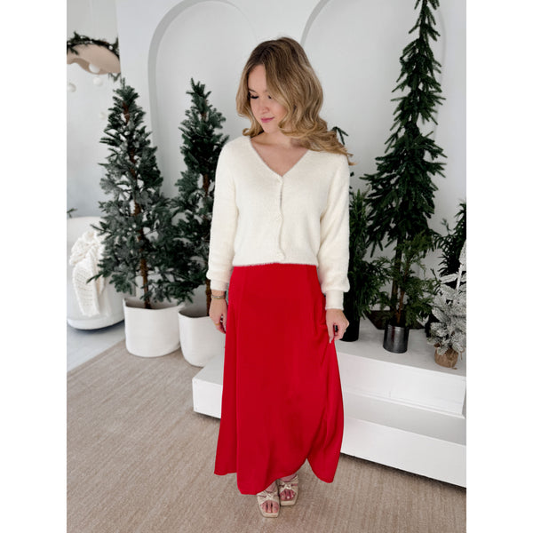 Northpointe Midi Skirt | Festive Red