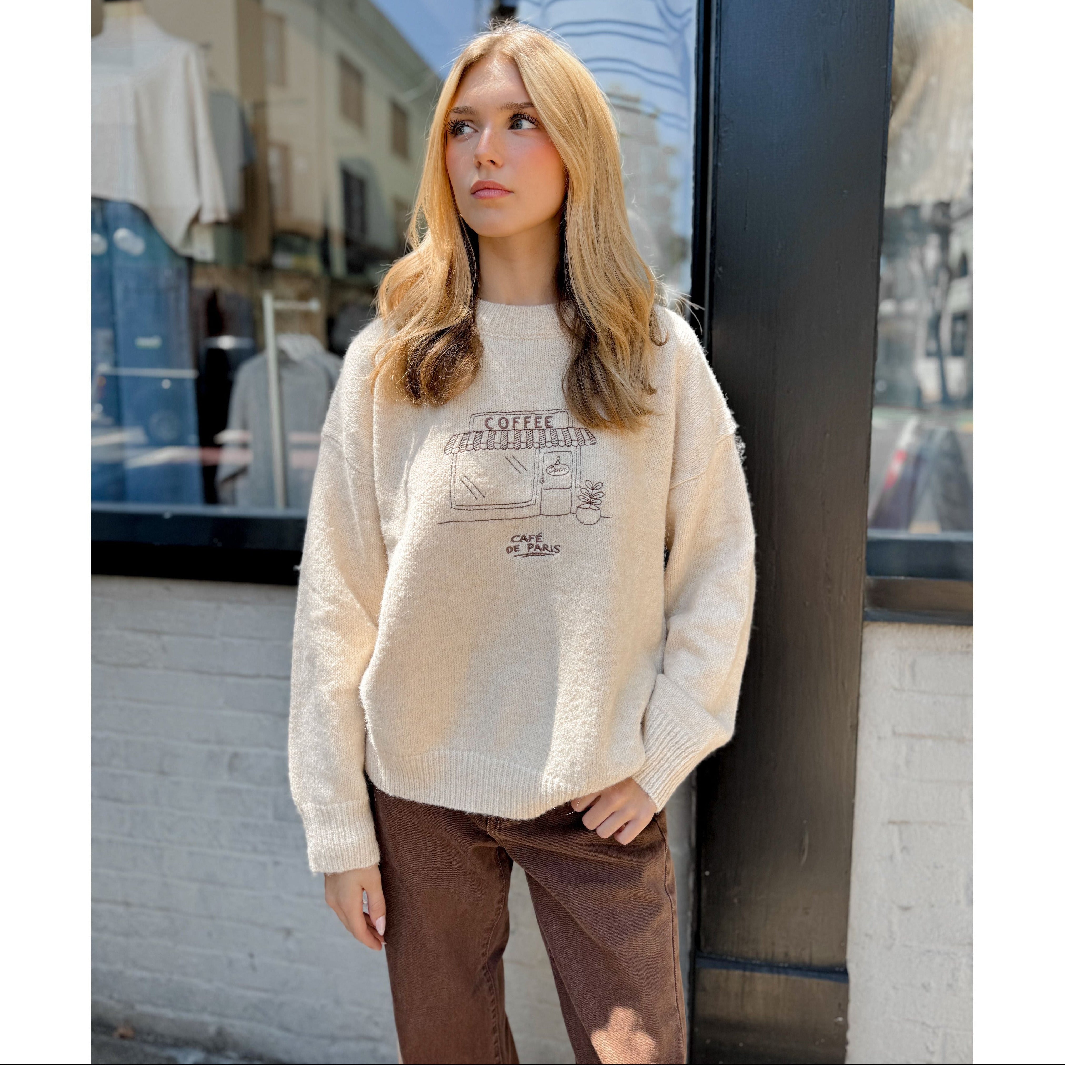 Cafe De Paris Sweater - Joanna A. Boutique
