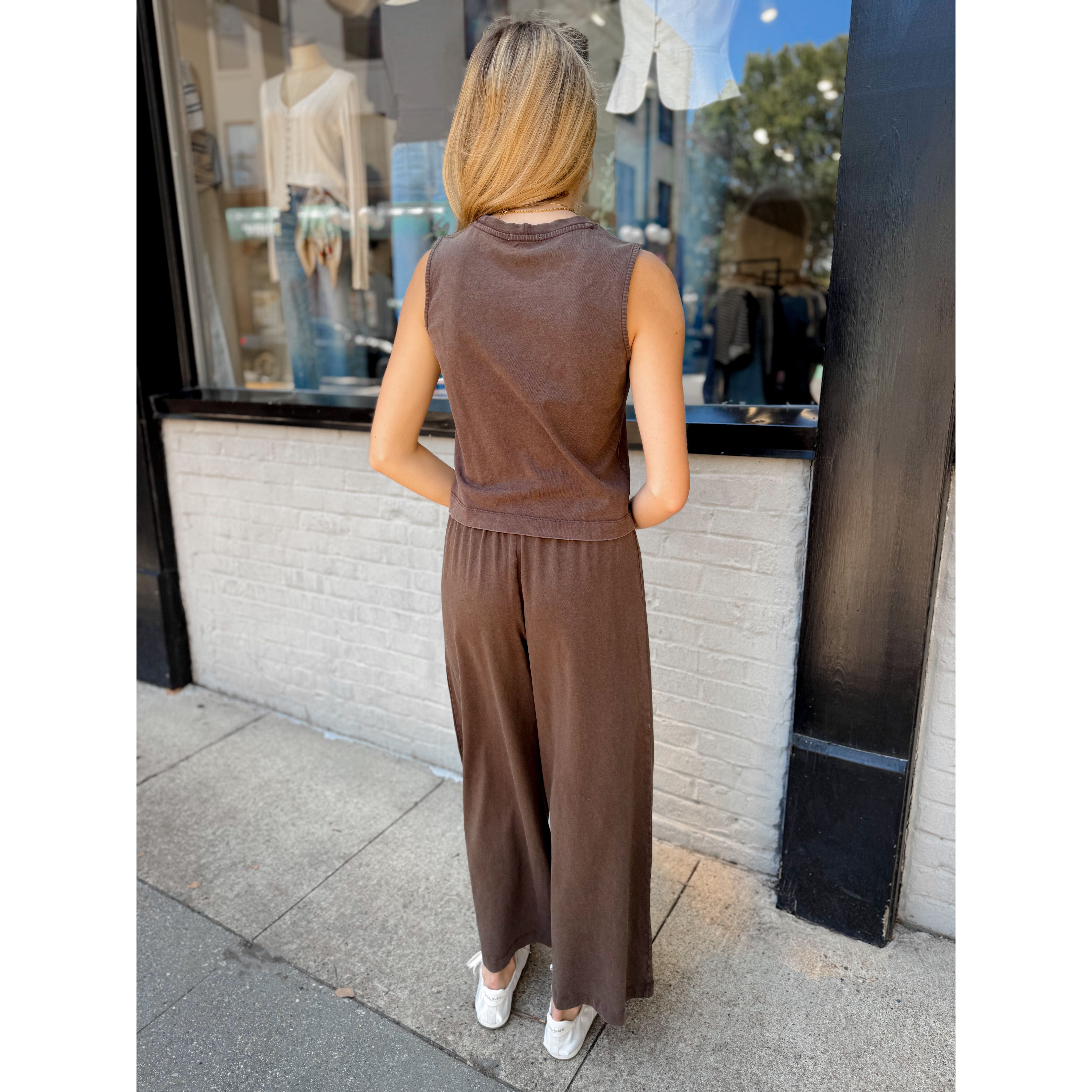 Sloane Jersey Tank | Dark Chocolate - Joanna A. Boutique