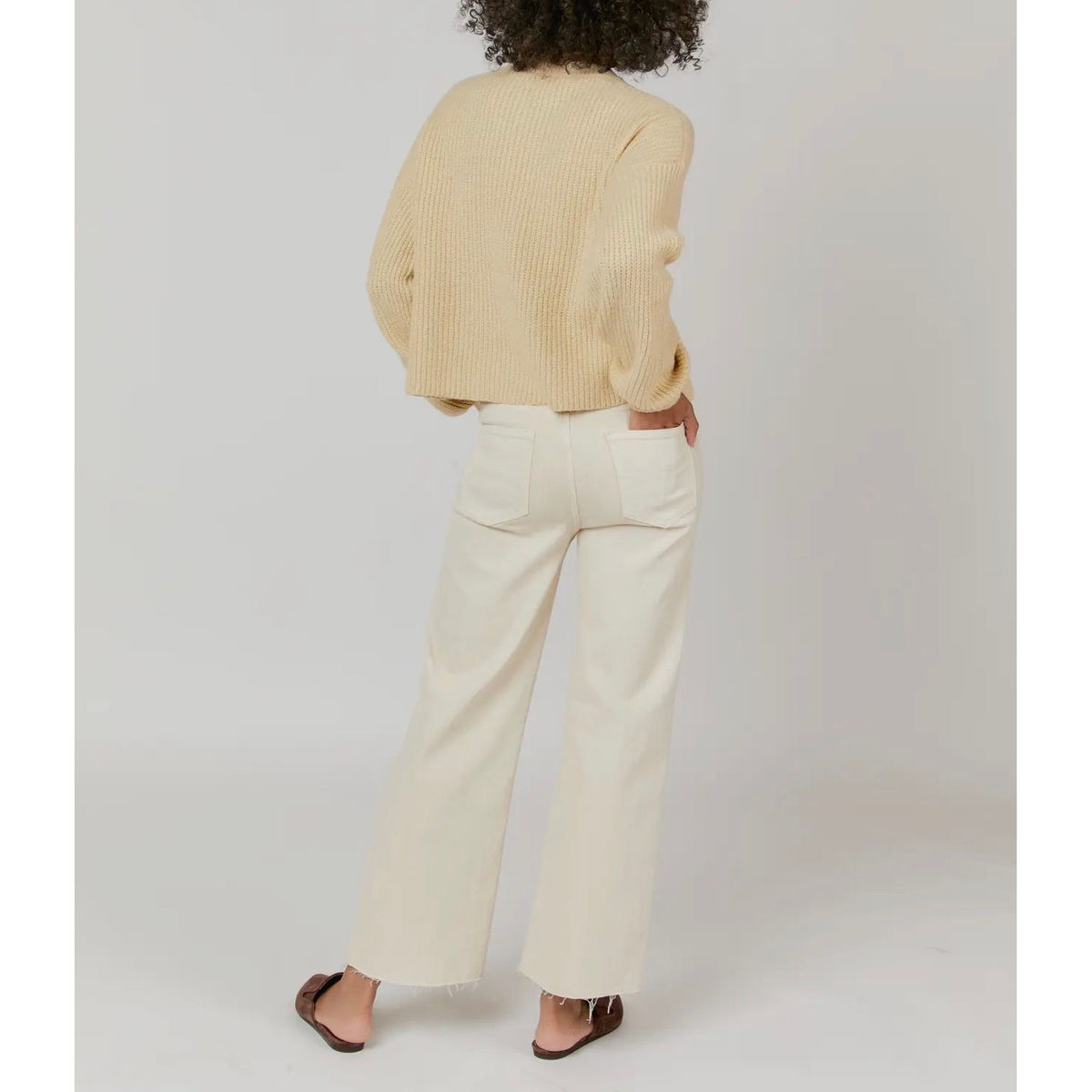 Aberdeen Wide Leg Jean | Ecru - Joanna A. Boutique