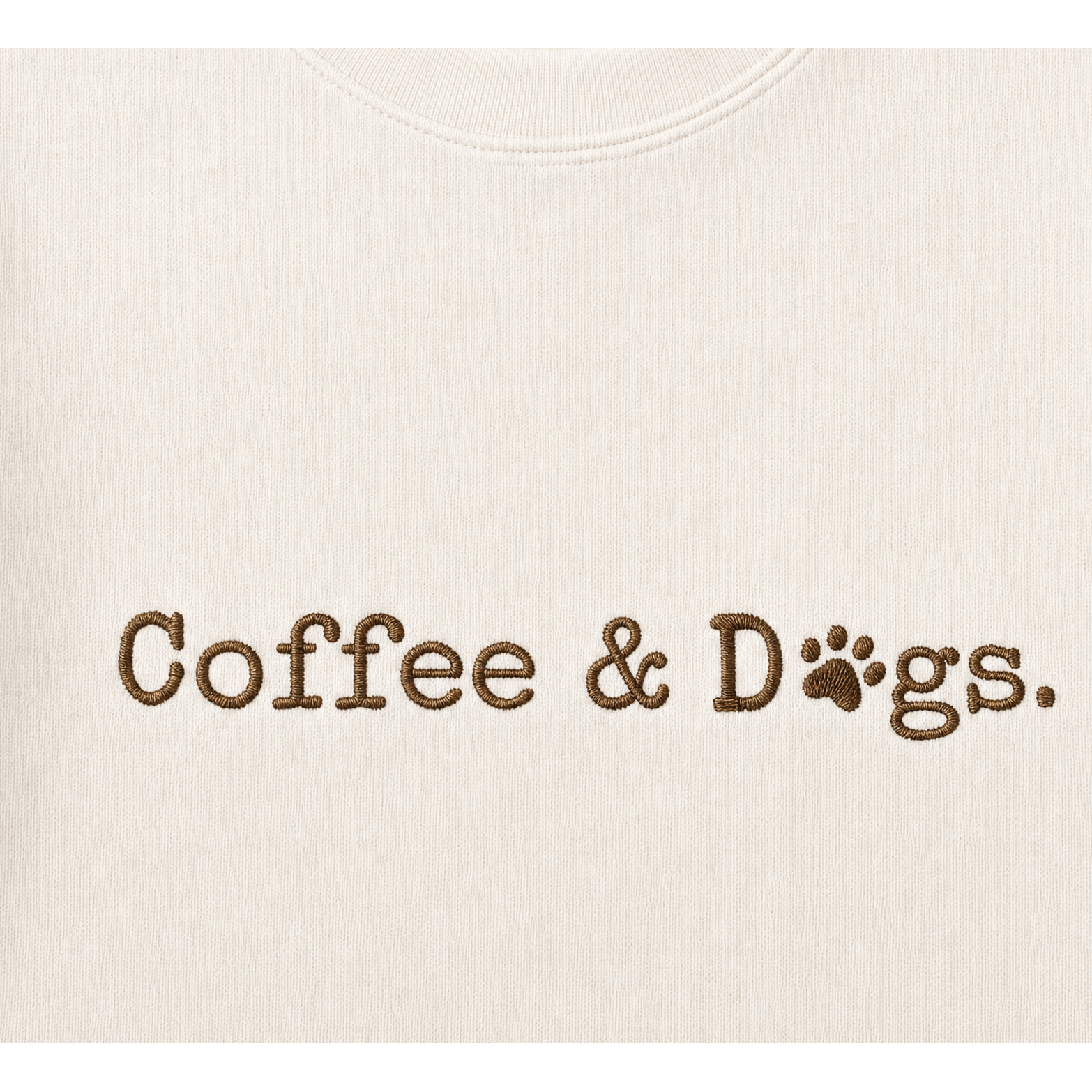 Coffee & Dogs Embroidered Crewneck - Joanna A. Boutique