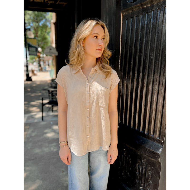 Irina Gauze Top | Taupe