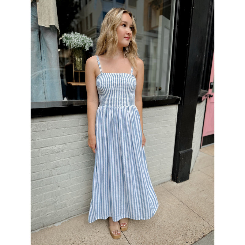 Nadine Striped Midi Dress | Boathouse