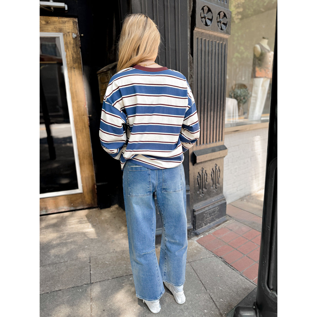 Salinas Easy Long Sleeve | Cove Stripe - Joanna A. Boutique