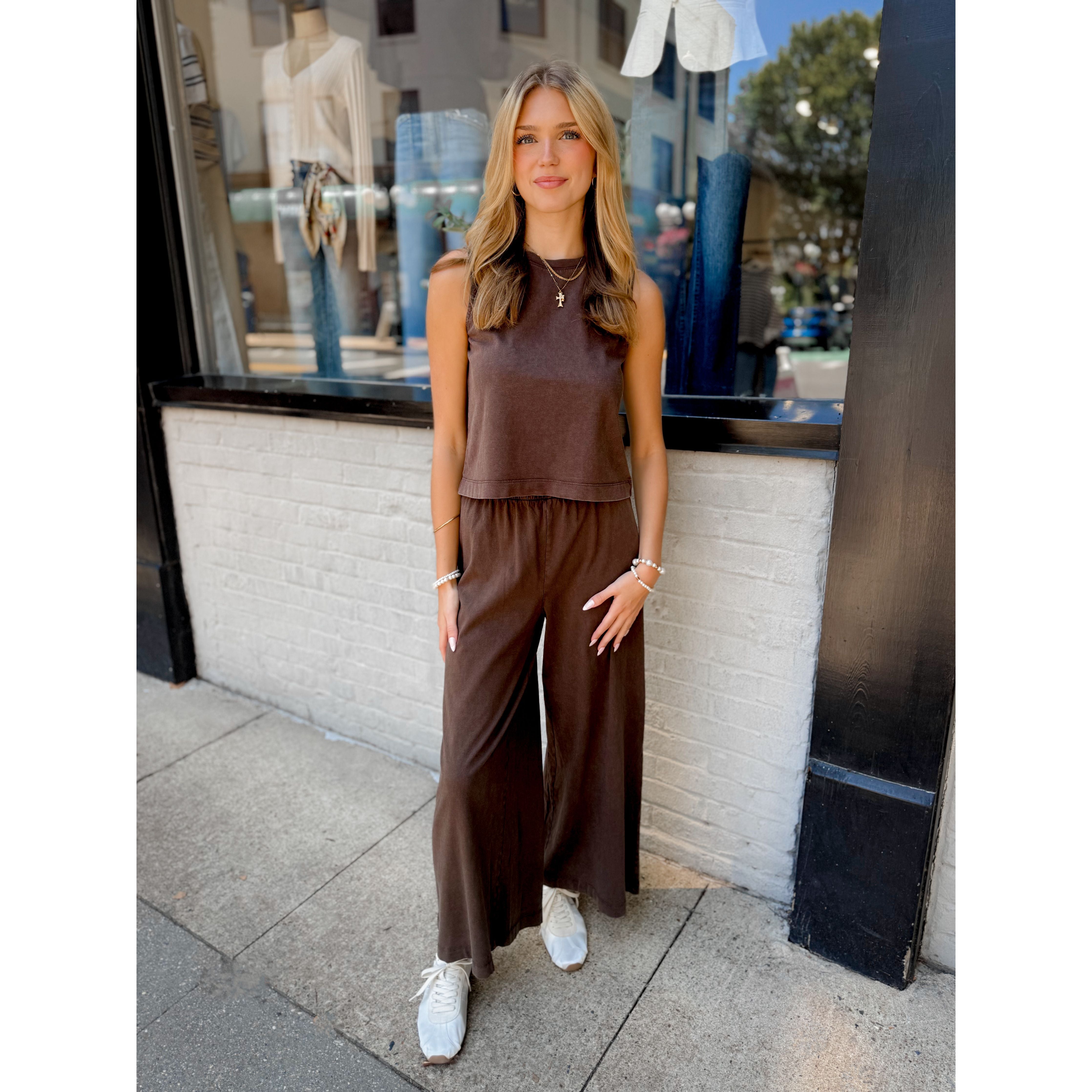 Sloane Jersey Tank | Dark Chocolate - Joanna A. Boutique