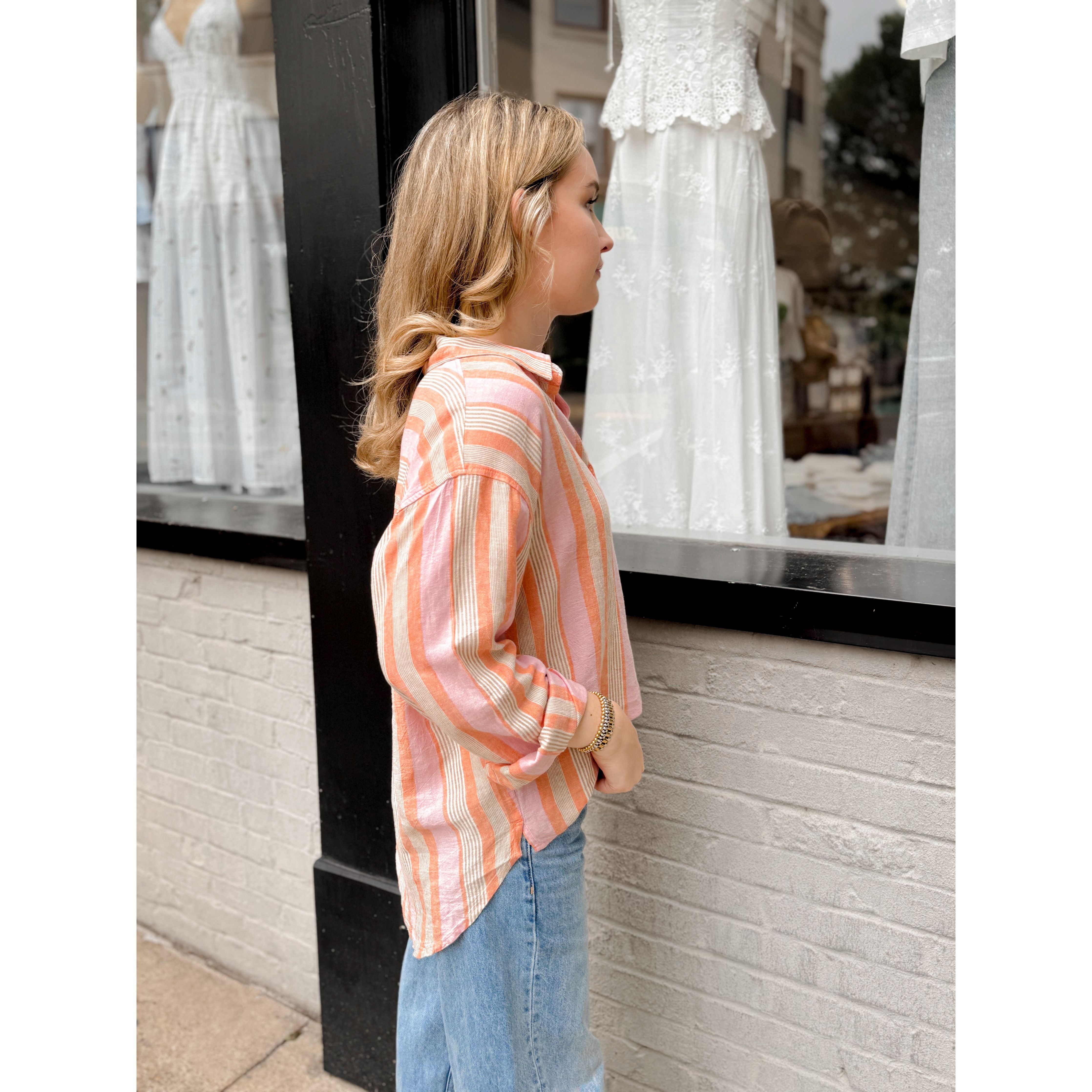 Perfect Striped Linen Top | Tiger Lily - Joanna A. Boutique