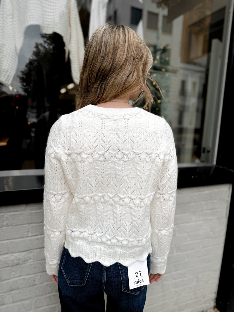 Myra Scalloped Sweater | Off White