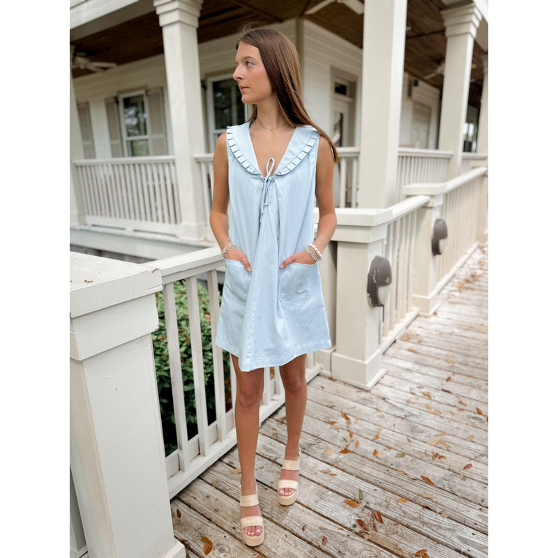 Sailor’s Delight Chambray Dress - Joanna A. Boutique