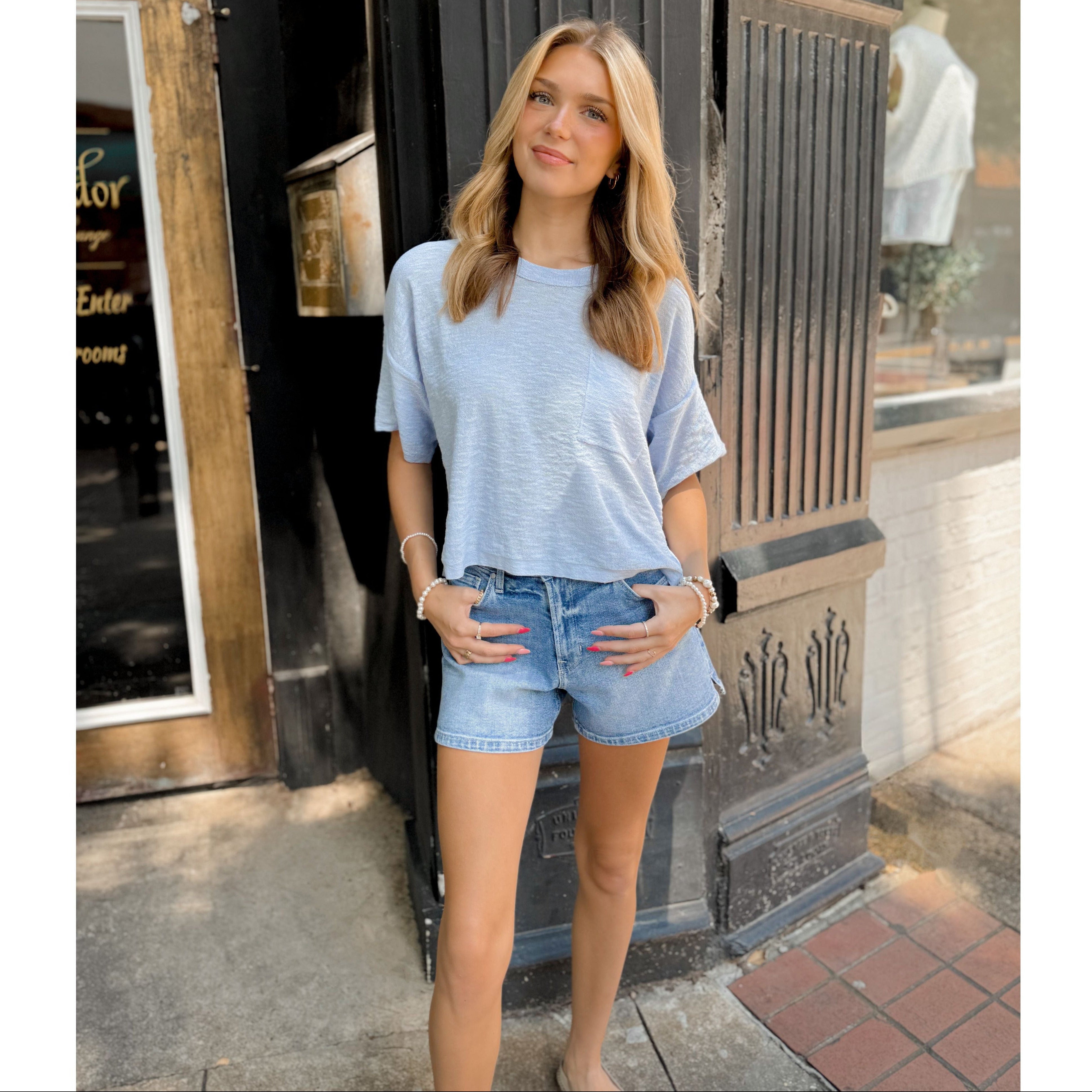 Nebula Tee | Baby Blue - Joanna A. Boutique
