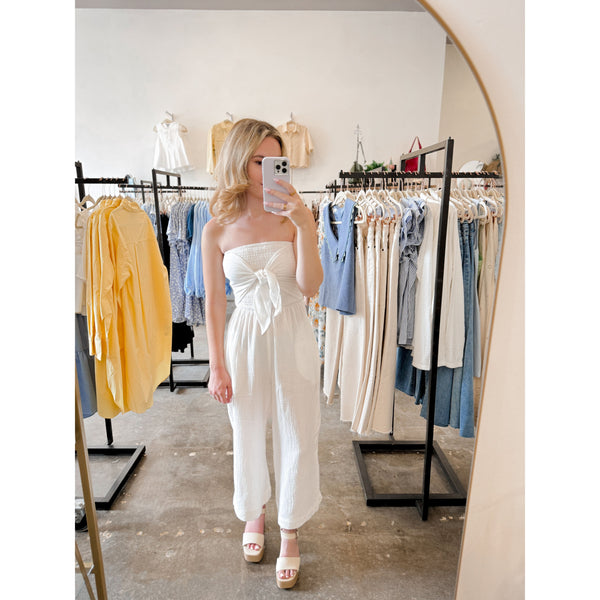 Claudine Jumpsuit | White - Joanna A. Boutique