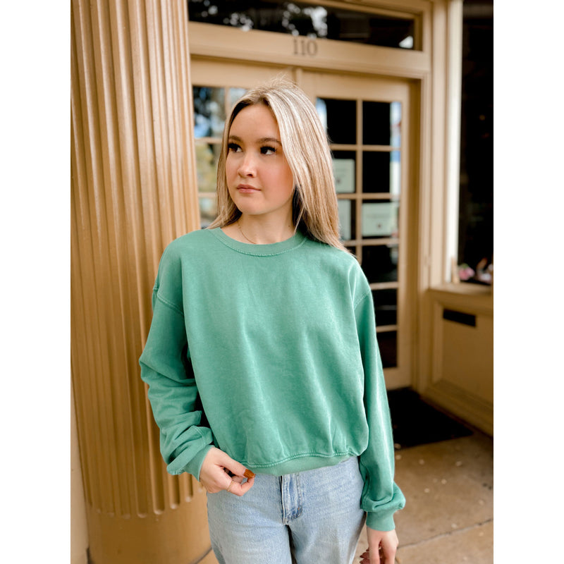 Evergreen Garment Dyed Crewneck