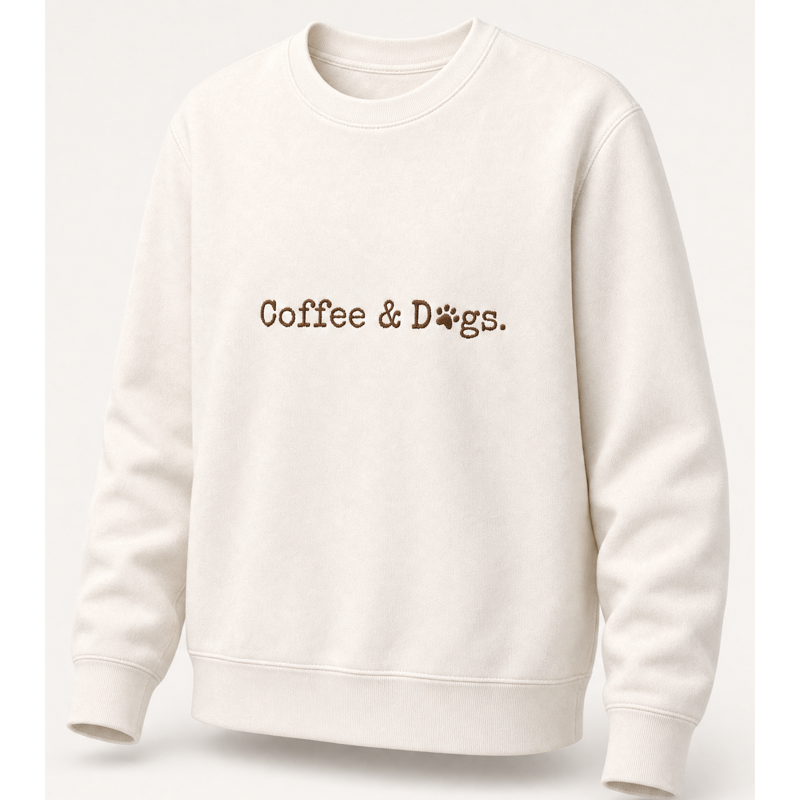 Coffee & Dogs Embroidered Crewneck - Joanna A. Boutique