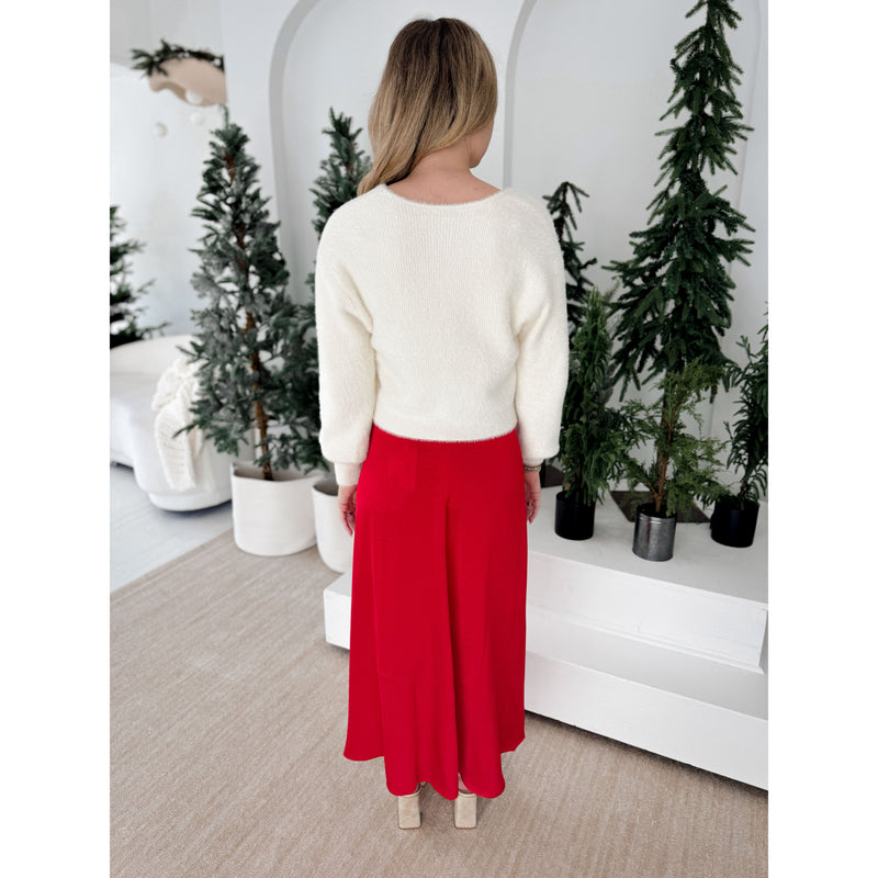 Northpointe Midi Skirt | Festive Red