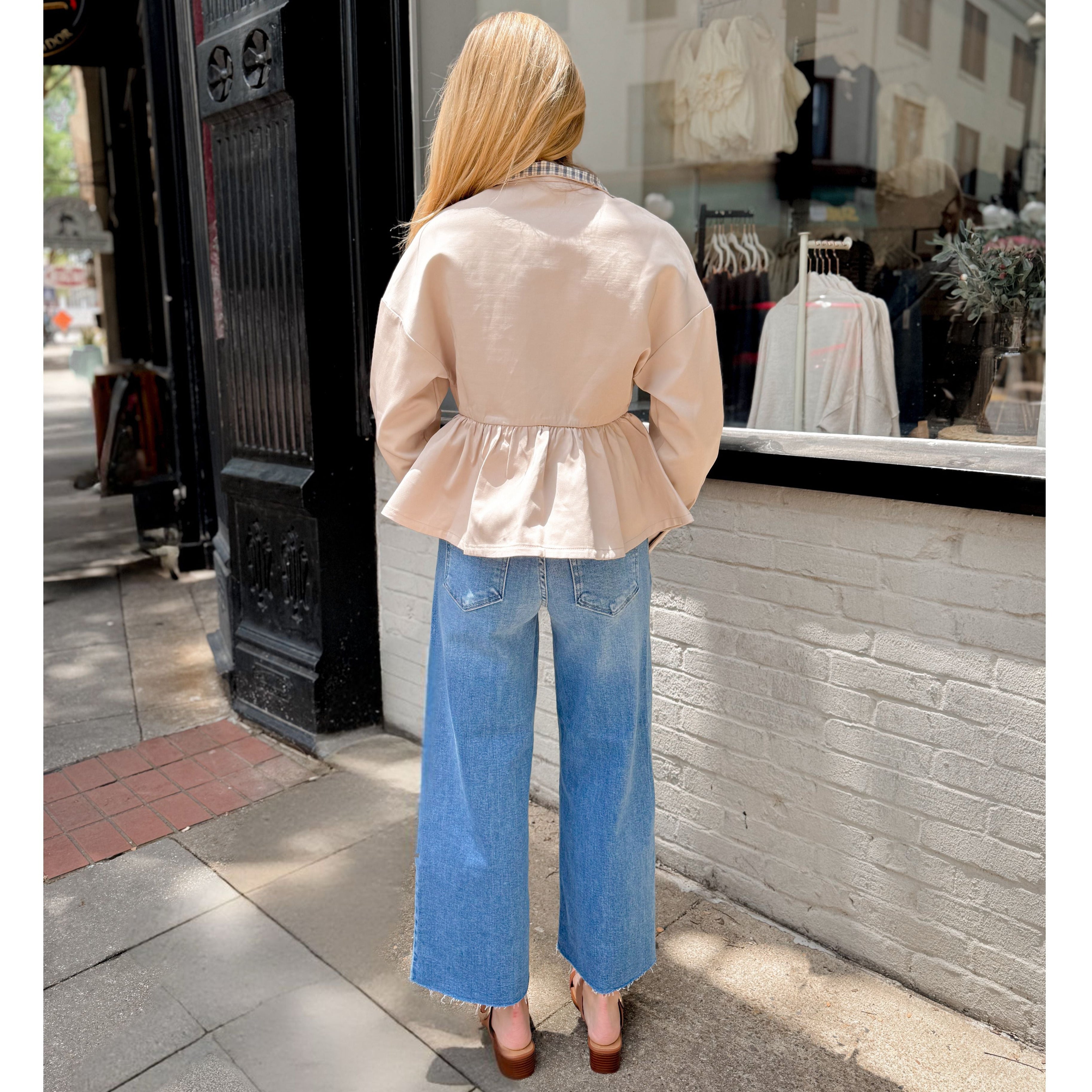 Cecilia Peplum Trench - Joanna A. Boutique