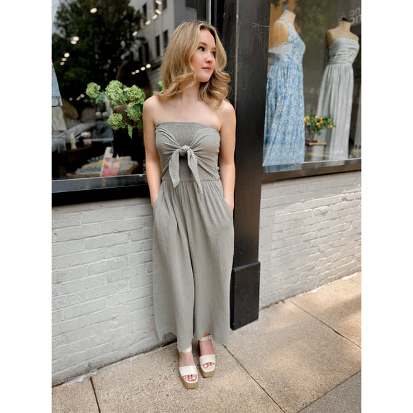 Claudine Jumpsuit | Sage - Joanna A. Boutique
