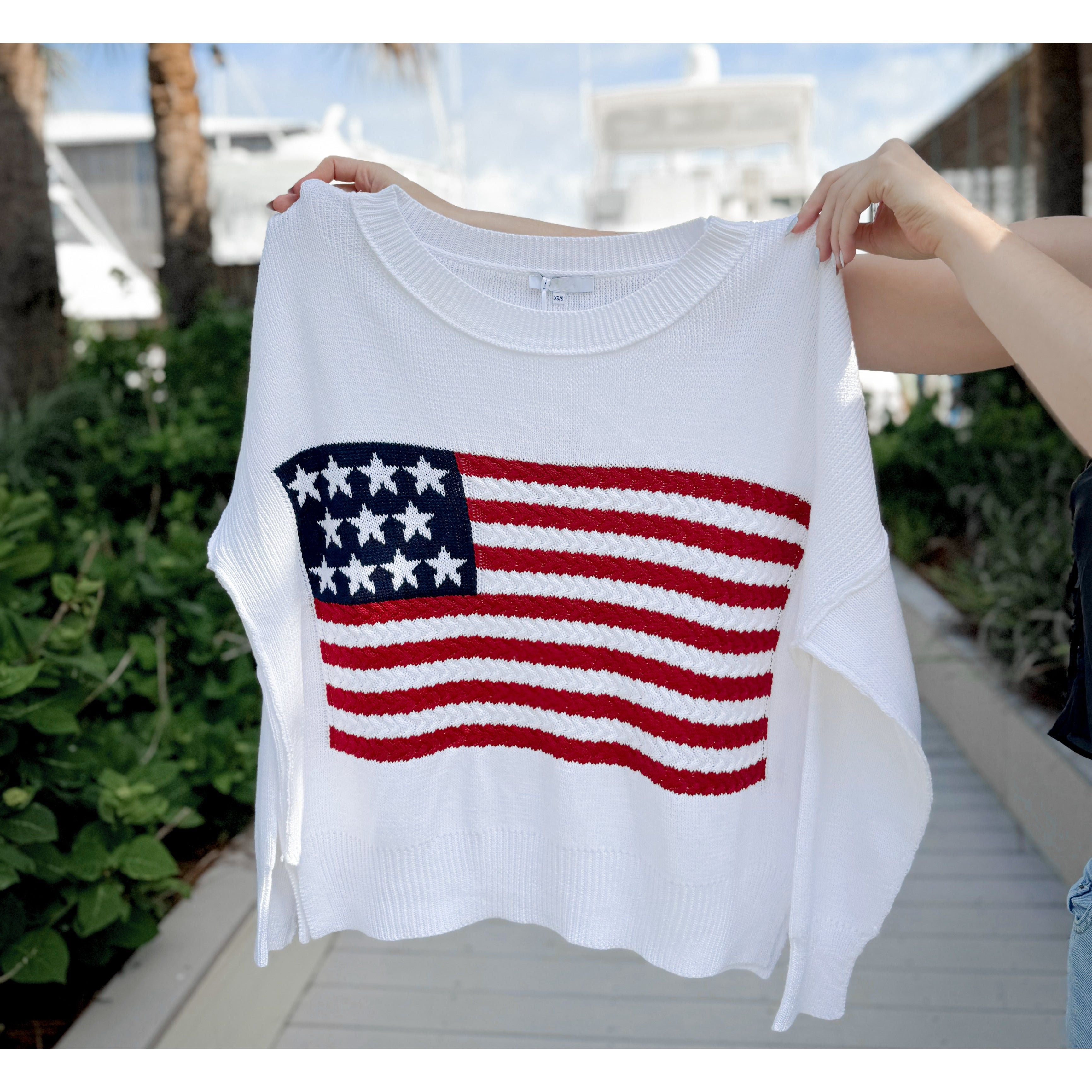 Stars & Stripes Flag Sweater - Joanna A. Boutique