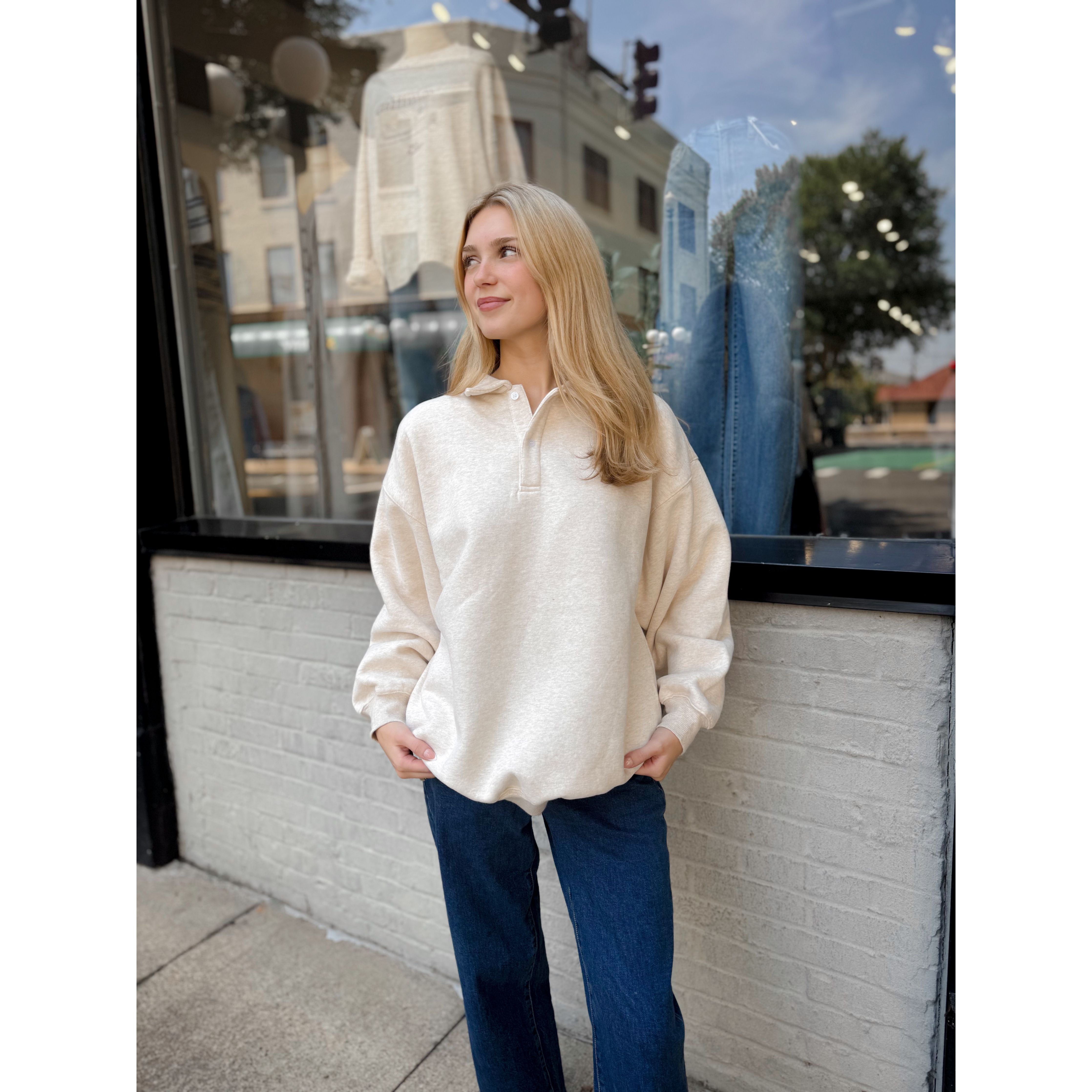 Airport Sweatshirt | Oat - Joanna A. Boutique