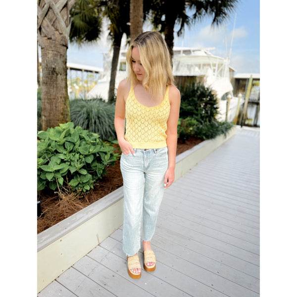 Coastline Open Knit Tank - Joanna A. Boutique