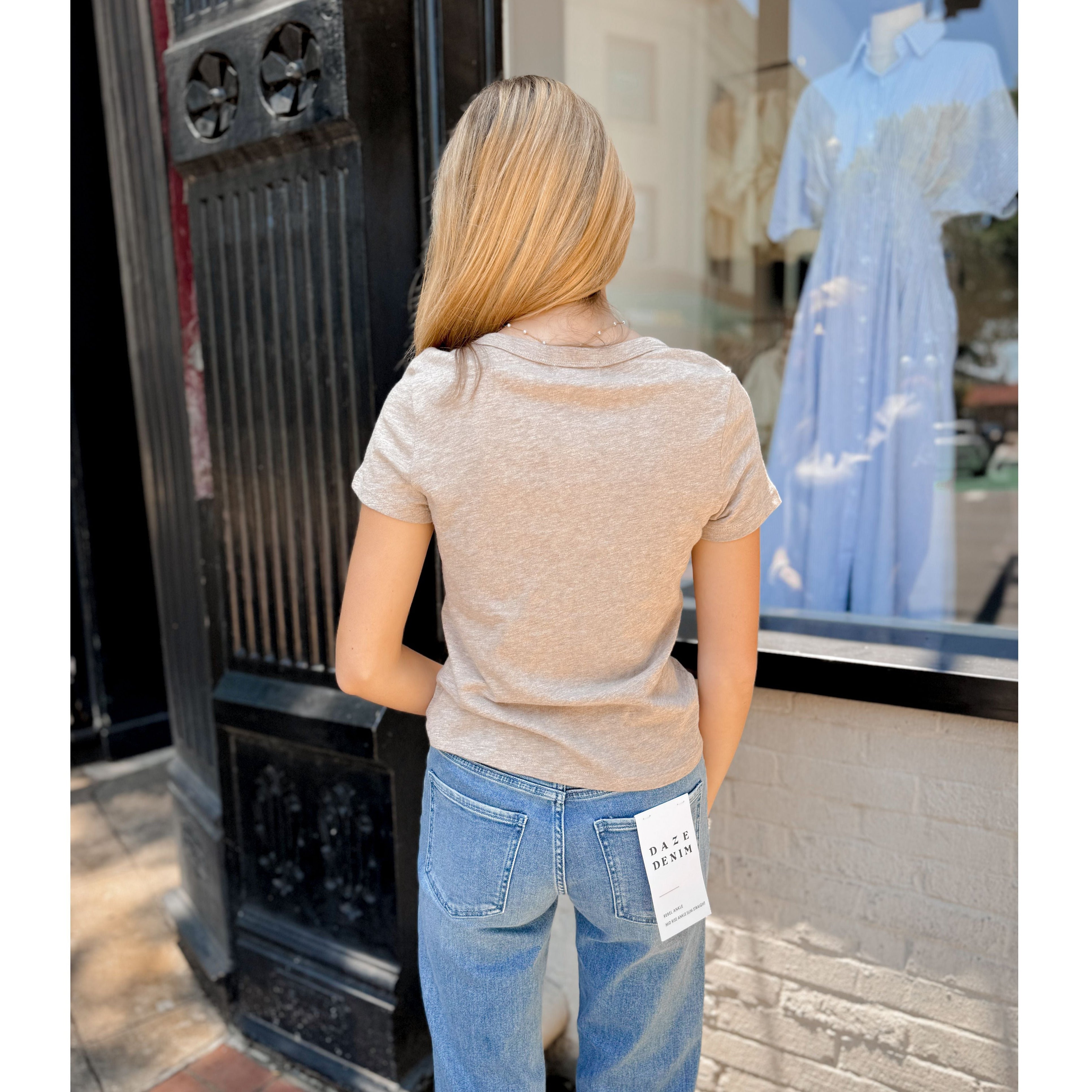 Junie Slub Tee | Heather Ash - Joanna A. Boutique
