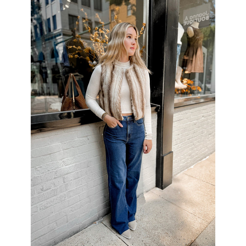 Demi Faux Fur Cropped Vest - Joanna A. Boutique