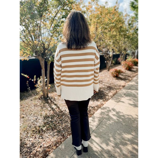 Elsie Striped Sweater | Cream