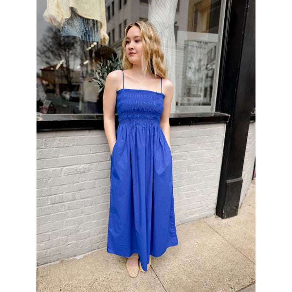 Cornelia Poplin Maxi Dress Nautical / XS