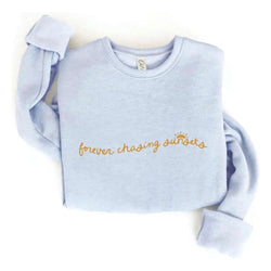 Chasing Sunsets Crewneck | Sky Blue