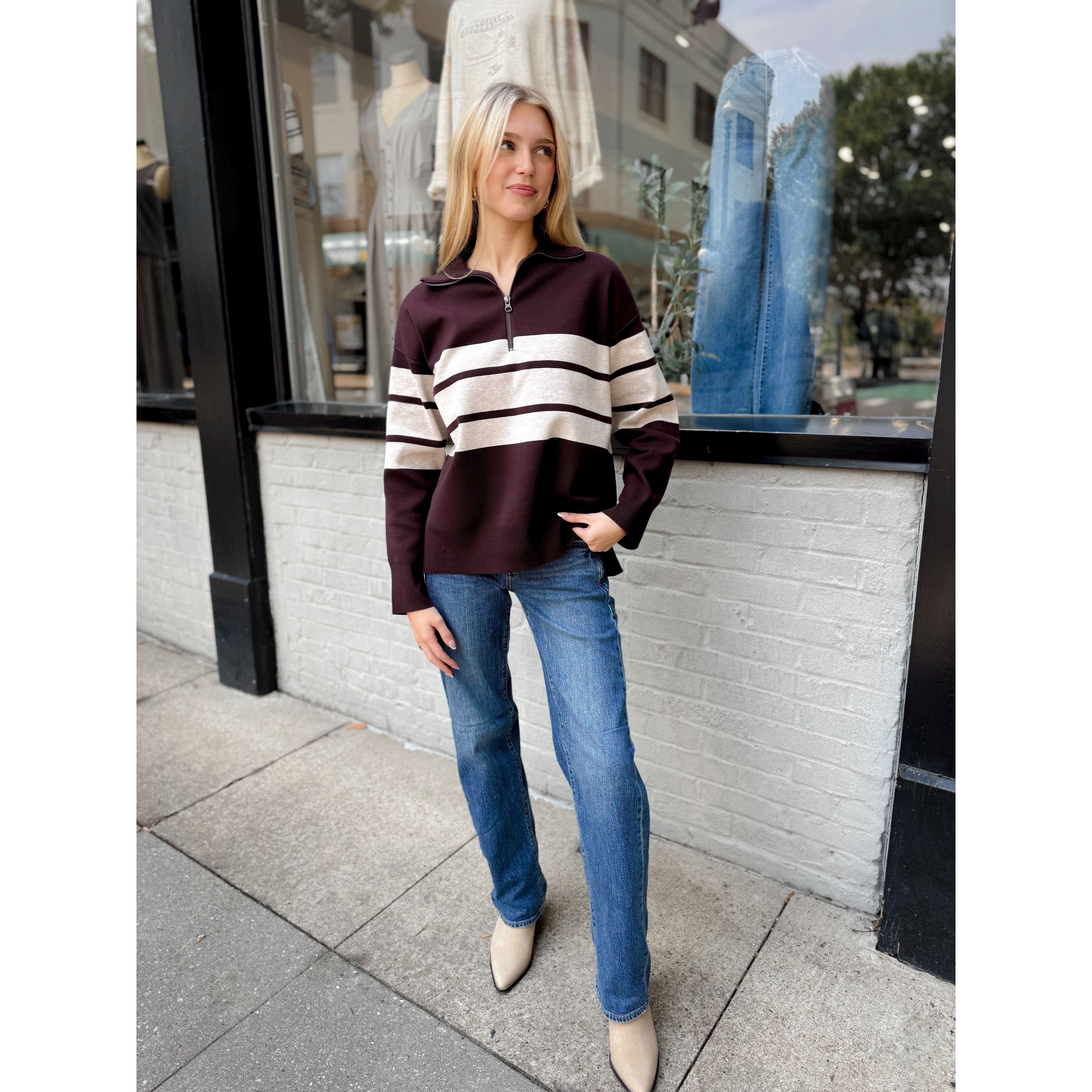 Idris Striped Sweater - Joanna A. Boutique