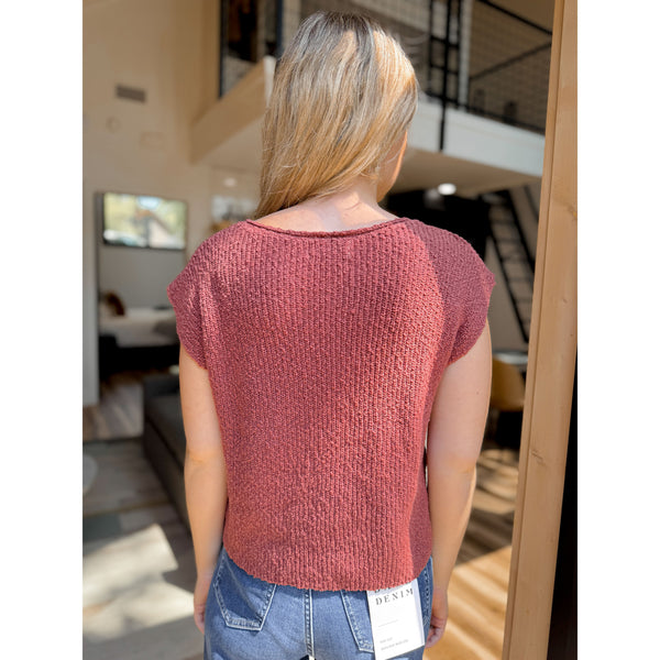 Alex Slub Knit Top | Marsala - Joanna A. Boutique