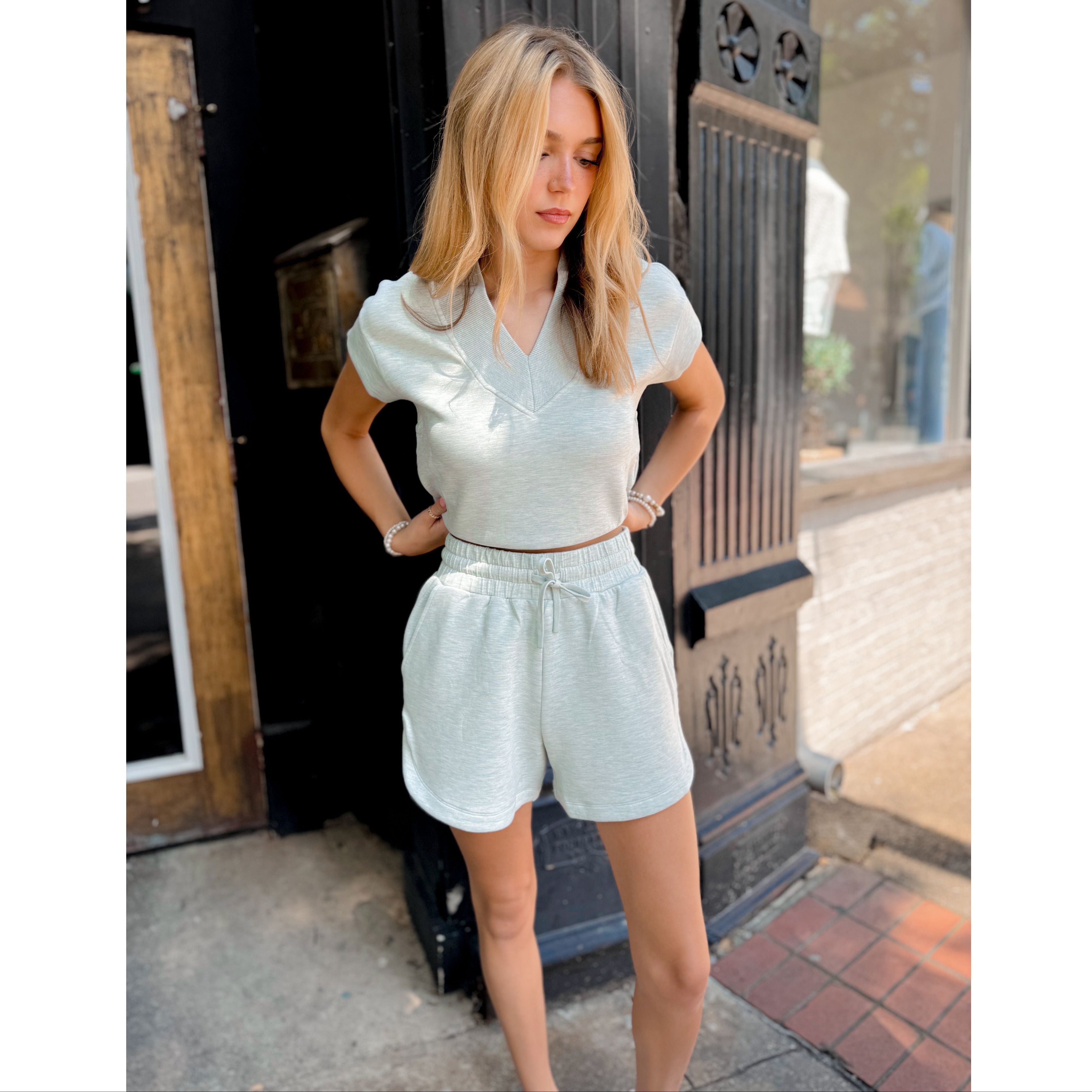 Coulter High Rise Short 3.5 | Mint Green Marl - Joanna A. Boutique