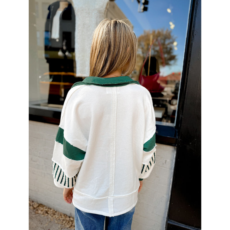 Billie French Terry Pullover | Hunter Green