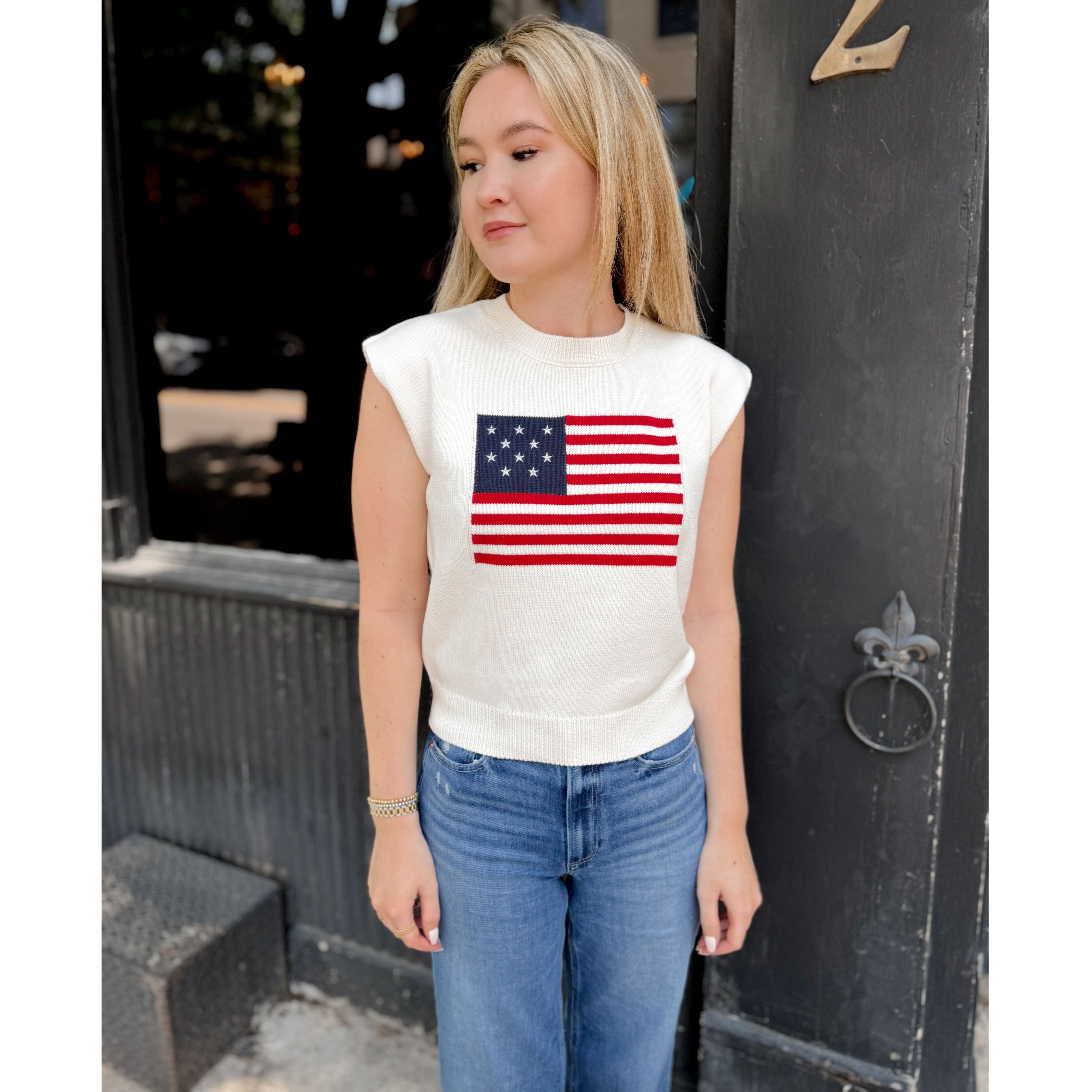American Dream Flag Sweater - Joanna A. Boutique