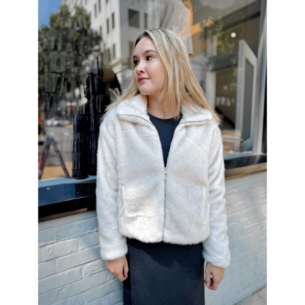 Amethyst Faux Fur Jacket - Joanna A. Boutique