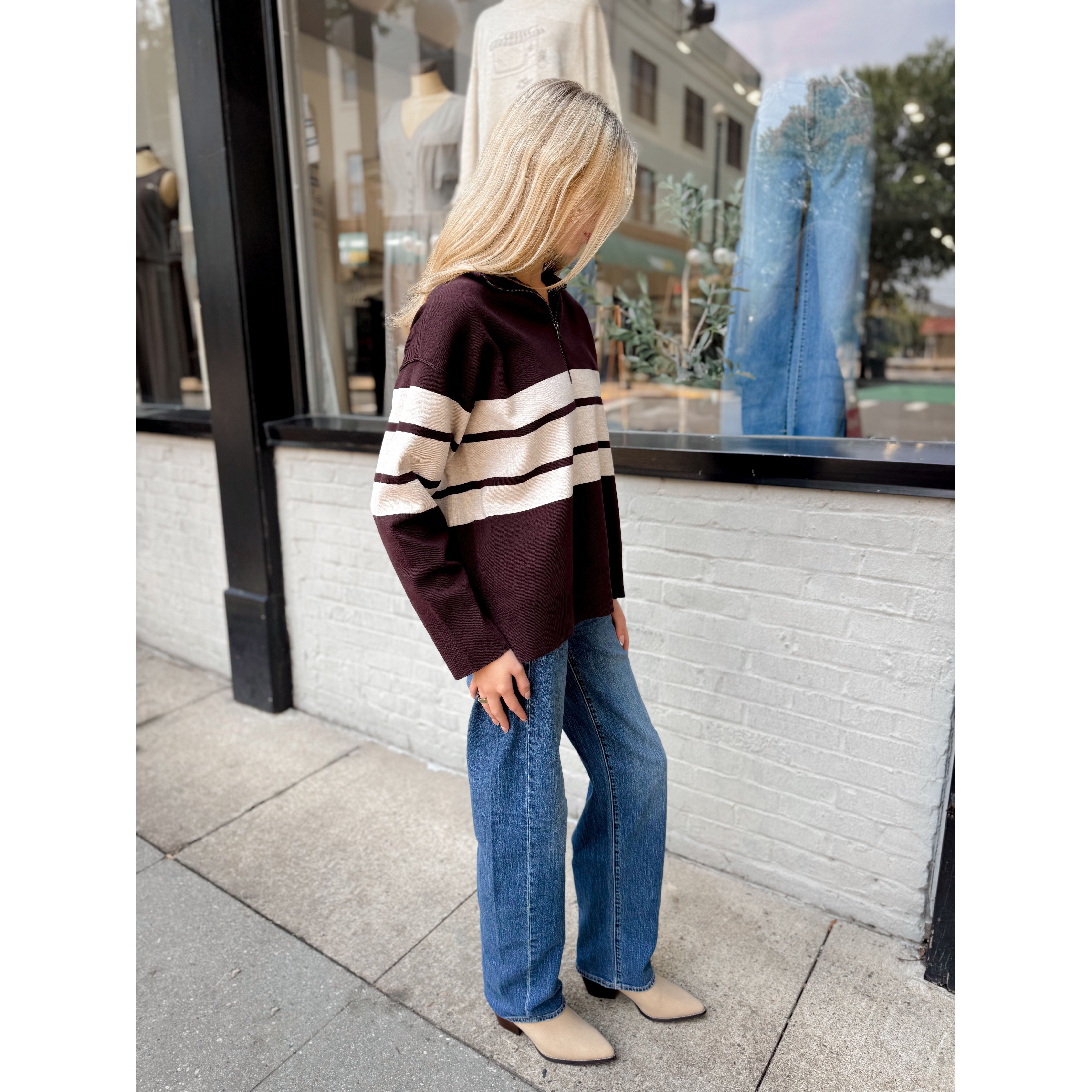 Idris Striped Sweater - Joanna A. Boutique