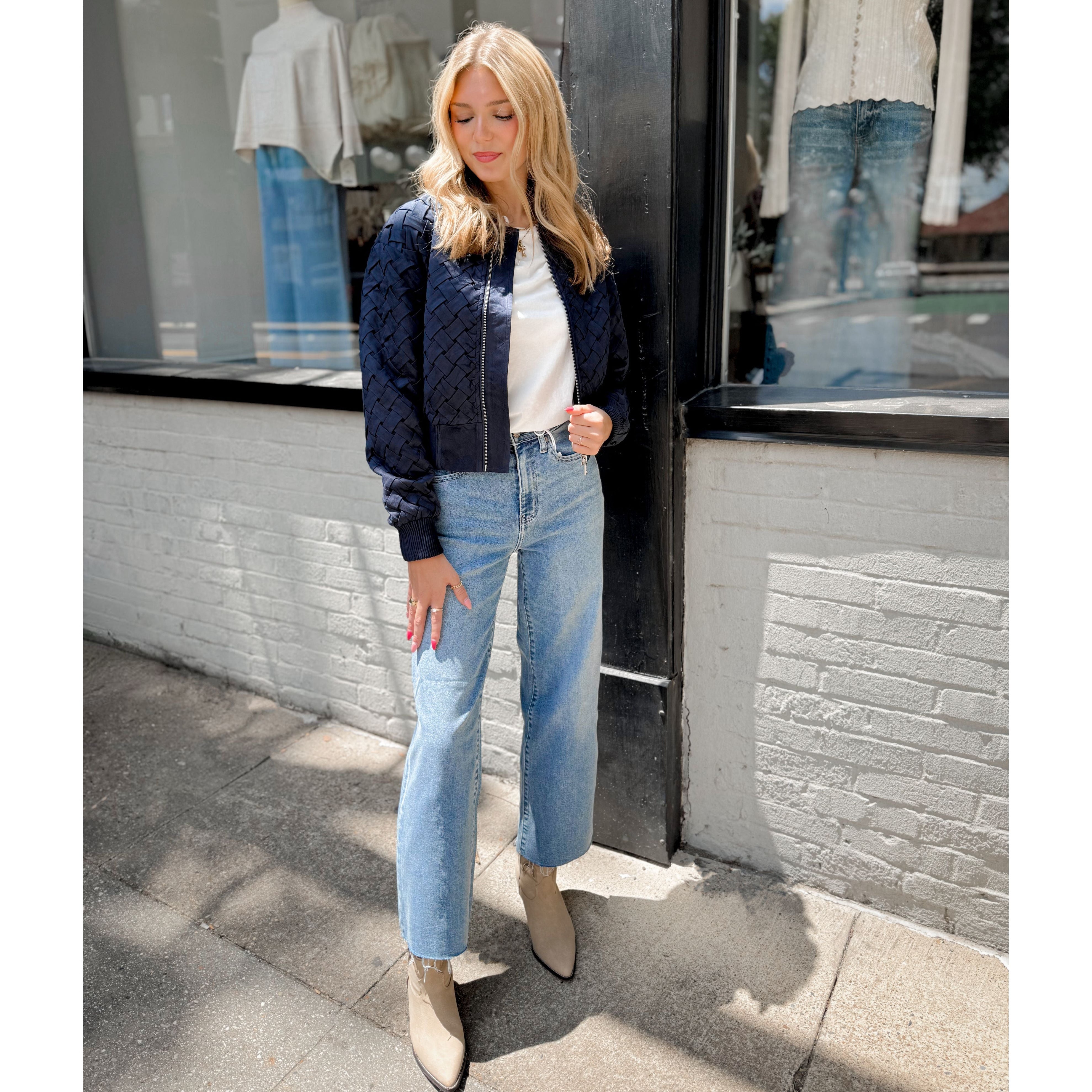 Demi Suede Bomber Jacket - Joanna A. Boutique
